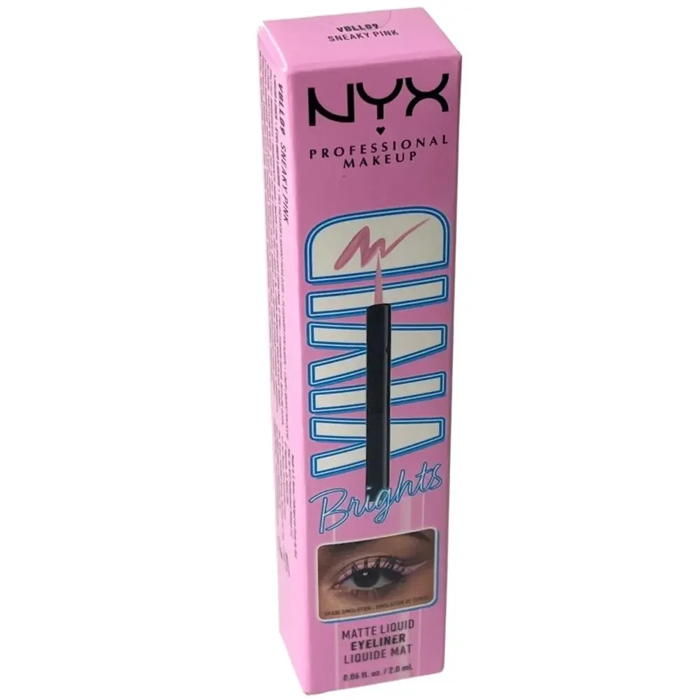 NEW NYX Vivid Brights Longwear Liquid EYE LINER Sneaky Pink Professional Makeup!